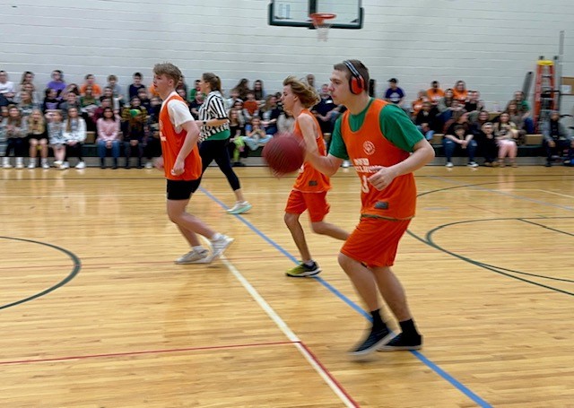 KR Unified Players trying to make a score against Liberty High School Unified Team. 