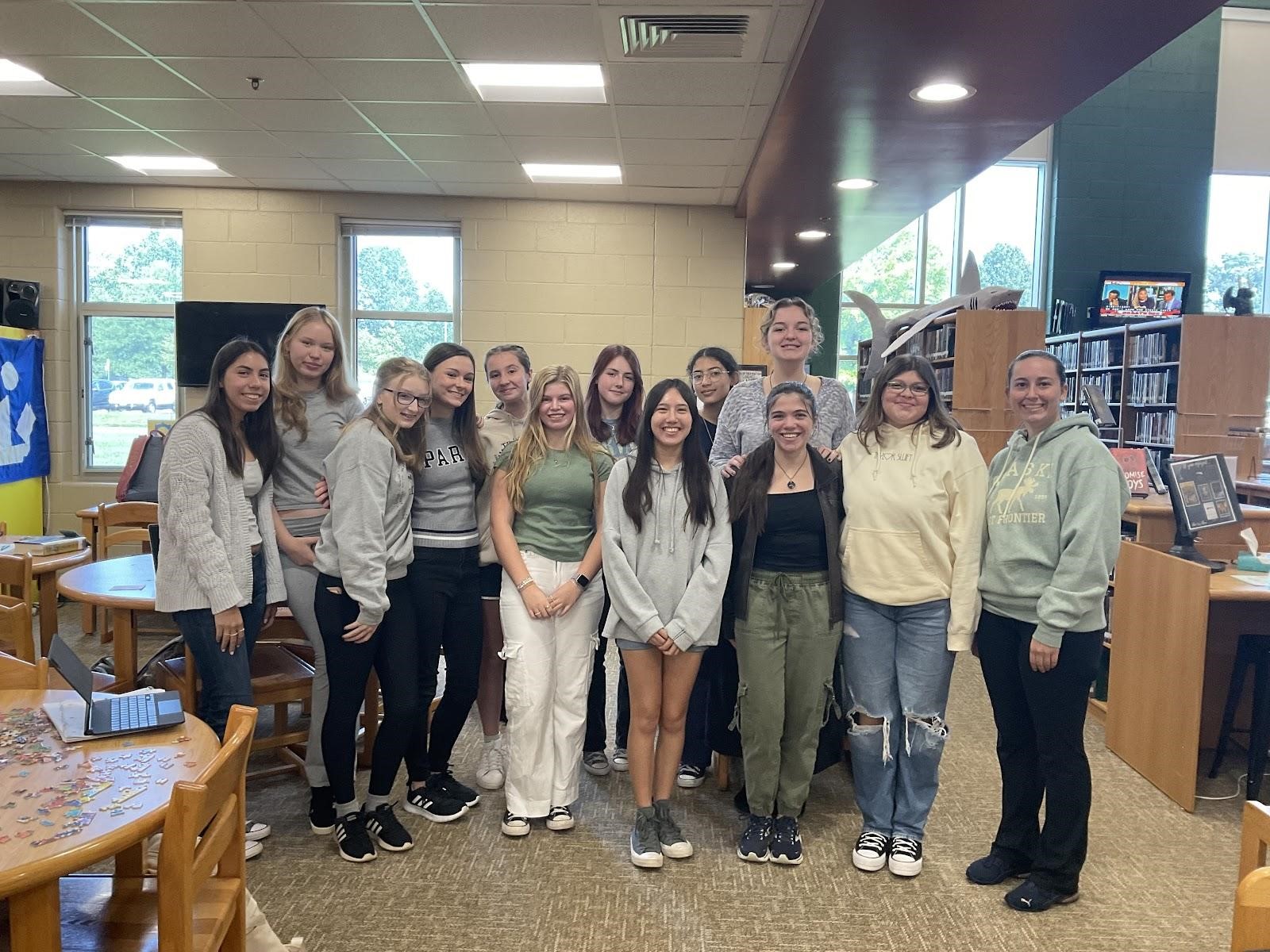  The club members, captured in a group photo by Cejay Hilliard, include Ivaniah Reyes-Tolbert, Julia Ljungquist, Anna Legg, Molly Baker, Taryn Hopkins, Kristine Wright, Addy Haugan, Caitlyn Sanders, Taylor Bolston, Makenzie Griese, Audrey Willard, Aaliyah Martinez, and Sophia Harvey.
