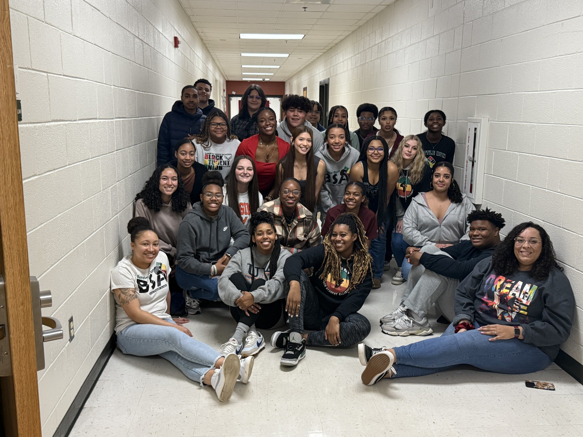 Kettle Run BSA and Liberty BSU pose together for a picture after a successful Black-Owned Business Fair